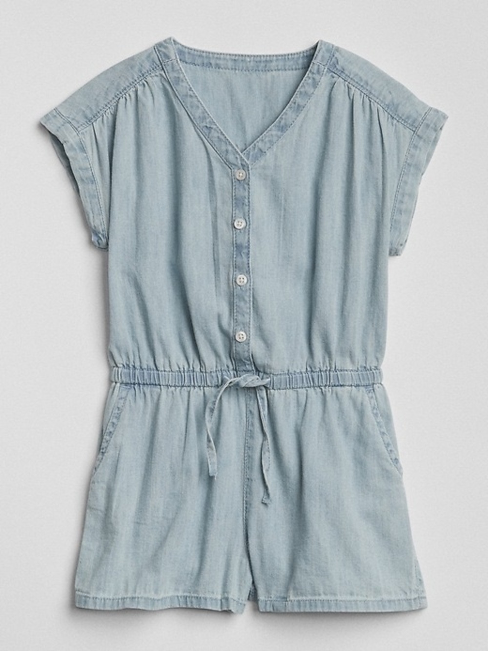 GAP Light Blue Denim Girls' One-Piece Romper